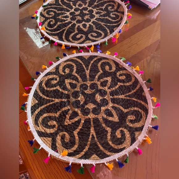 Bohemian Jute Table Mat. Set of 2. - Picture 2 of 3